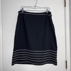 Ann Taylor LOFT Embroidered Wool Blend Skirt Women's Size 14